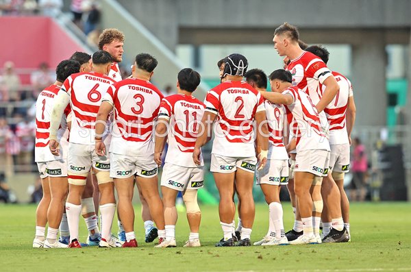 Japan huddle v Italy Nations Championship Tokyo 2026