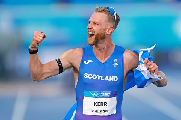 Josh Kerr Scotland celebrates Mile Gold Commonwealth Games Glasgow 2026