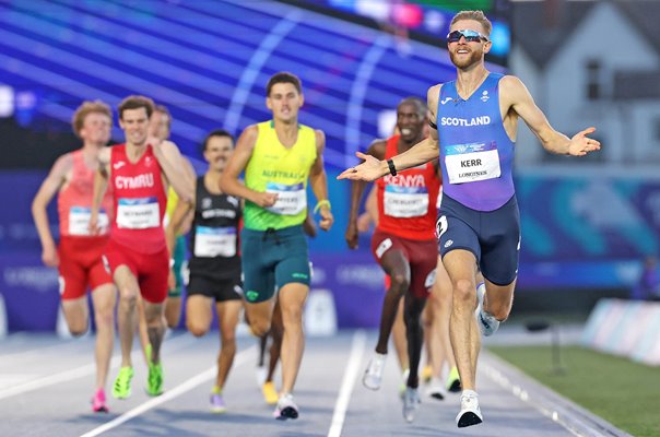 Josh Kerr Scotland celebrates Mile Gold Commonwealth Games Glasgow 2026