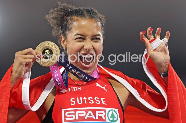 Audrey Werro Switzerland celebrates 800m Gold European Athletics Birmingham 2026 