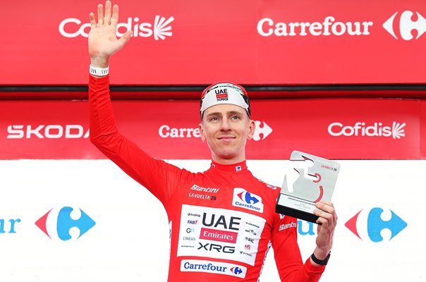 Tadej Pogacar Slovenia Red Jersey Stage 1 Vuelta a Espana 2026