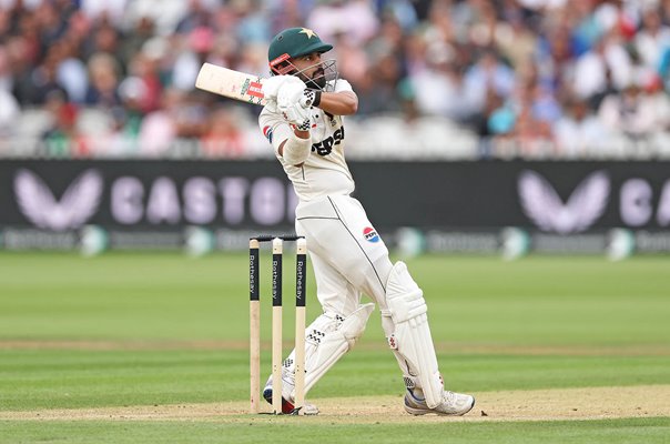 Saud Shakeel Pakistan hits a six v England Lord's Test 2026