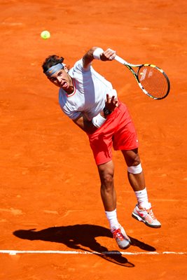 Rafael Nadal serves French Open 2013