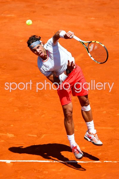 Rafael Nadal serves French Open 2013
