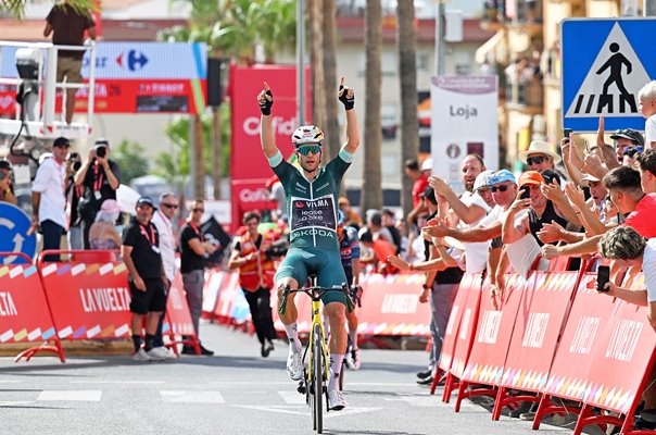 Wout Van Aert Belgium celebrates Stage 13 win La Vuelta 2026