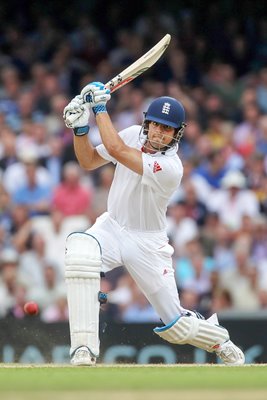 Alastair Cook of England hits out v Pakistan