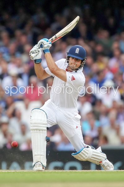 Alastair Cook of England hits out v Pakistan