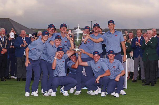 Great Britain & Ireland celebrate Walker Cup win Lahinch 2026