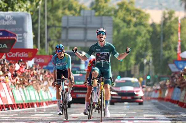 Wout Van Aert Belgium celebrates Stage 15 win La Vuelta 2026