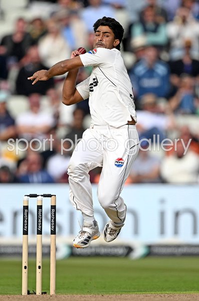 Razaullah Pakistan bowls v England Edgbaston Test 2026