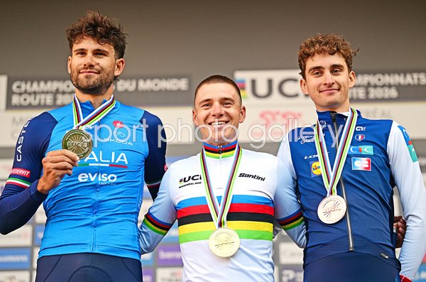 Remco Evenepoel, Filippo Ganna & Paul Seixas Time Trial Podium Montreal 2026 