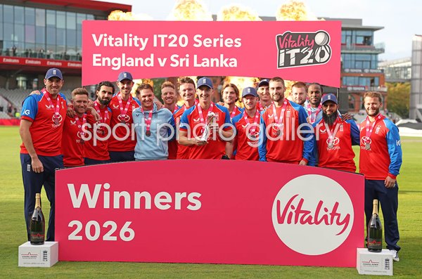 England celebrate T20 Series win v Sri Lanka Old Trafford 2026