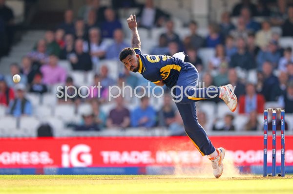 Dilshan Madushanka Sri Lanka bowls v England ODI Oval 2026