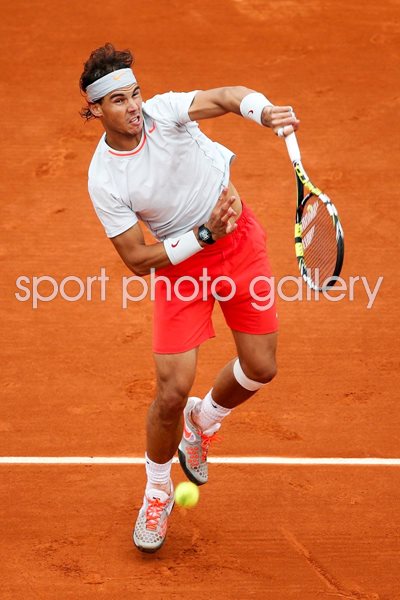 Rafael Nadal serves French Open 2013