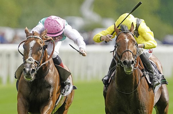 Colin Keane riding Item v Kieran Shoemark on Almaqam Juddmonte Stakes York 2026