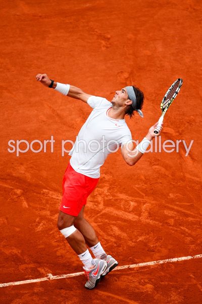 Rafael Nadal serves French Open Final 2013