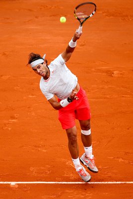 Rafael Nadal serves French Open Final 2013