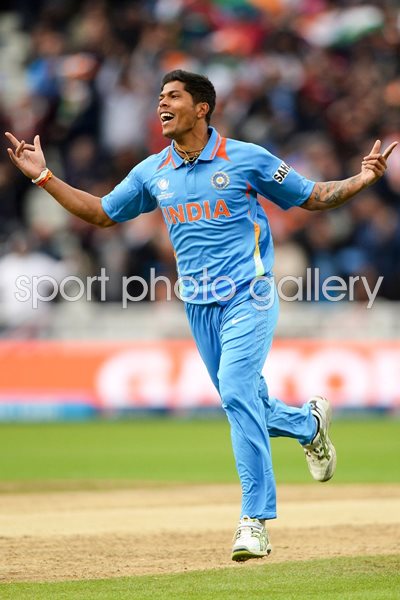 Umesh Yadav India celebrates Champions Trophy Final 2013