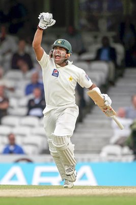 Umar Akmal of Pakistan shows his delight