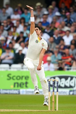 Mitchell Starc Australia bowls 1st Ashes Test 2013
