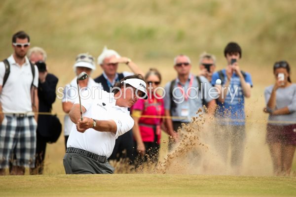 Phil Mickelson bunker Open Championship Muirfield 2013