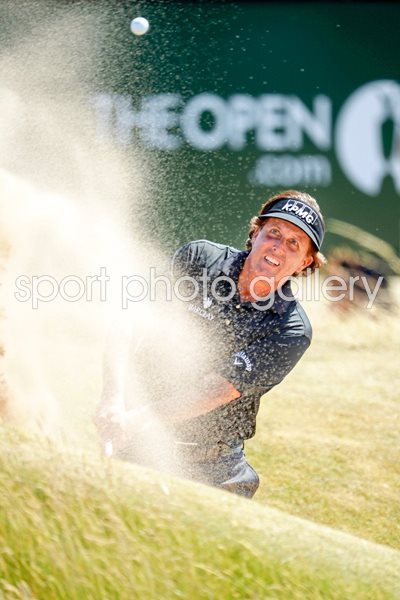 Phil Mickelson bunker Open Championship Muirfield 2013