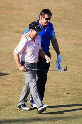 Sir Nick Faldo and Tom Watson Open Muirfield 2013
