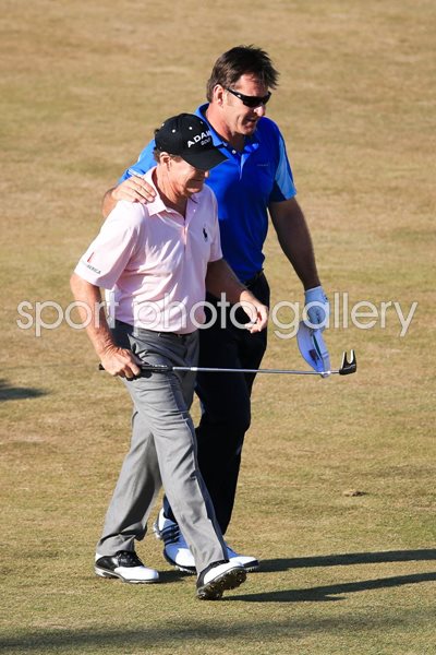 Sir Nick Faldo and Tom Watson Open Muirfield 2013