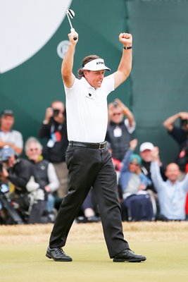 Phil Mickelson birdies the 18th Open Muirfield 2013