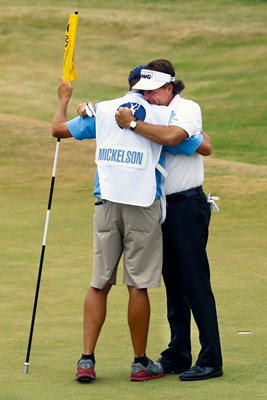 Phil Mickelson and caddie Jim Mackay Open Muirfield 2013