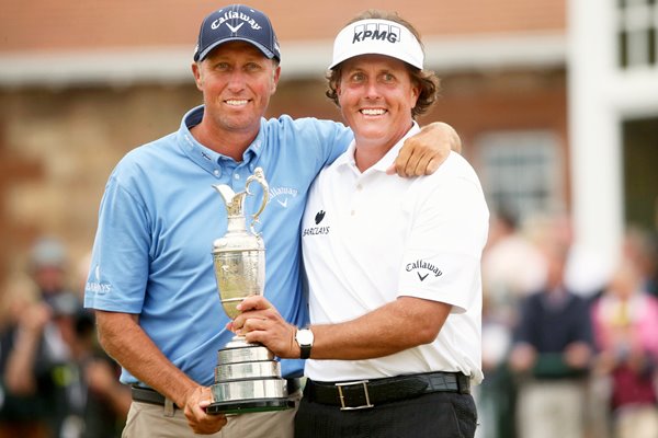 Phil Mickelson and caddie Jim Mackay Open Muirfield 2013