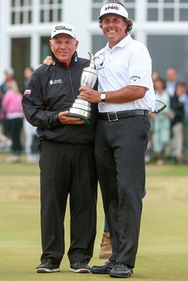 Open Champion Phil Mickelson & Coach Butch Harmon Muirfield 2013