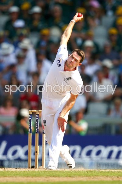 James Anderson England bowls Old Trafford Ashes 2013