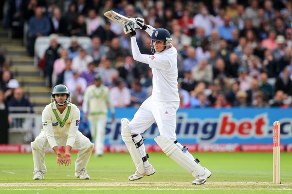 Stuart Broad batting action v Pakistan Lords 2010