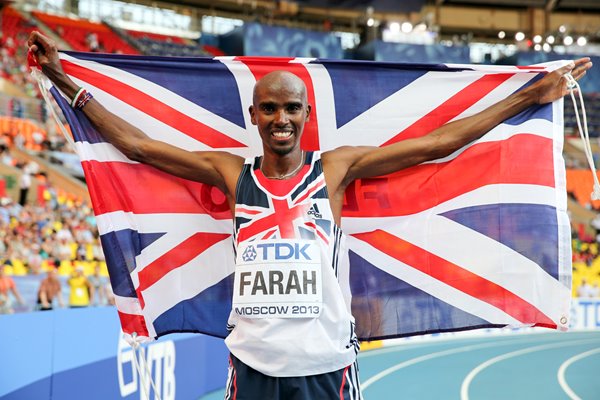 Mo Farah wins Gold 10,000m Gold Worlds Moscow 2013