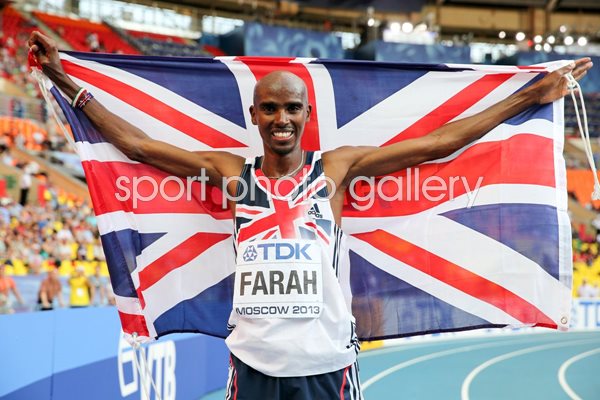 Mo Farah wins Gold 10,000m Gold Worlds Moscow 2013