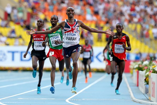 Mo Farah World 10,000m Champion Moscow 2013