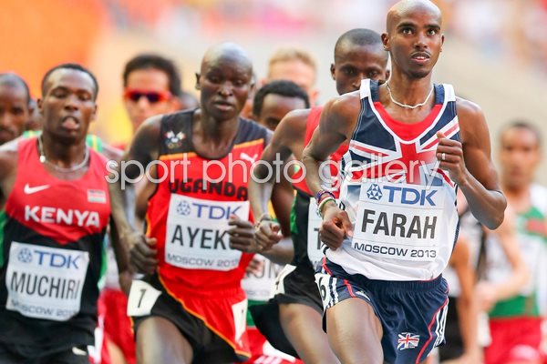 Mo Farah World 10,000m Final Moscow 2013