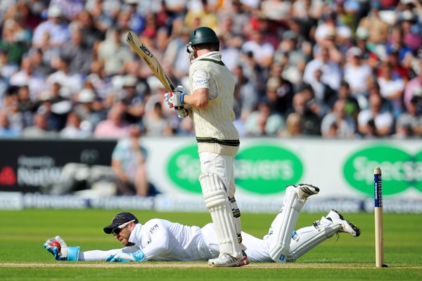 Matt Prior diving catch off Rogers Durham Ashes 2013