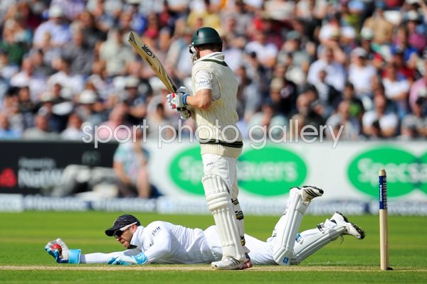 Matt Prior diving catch off Rogers Durham Ashes 2013