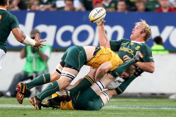 Schalk Burger in action v Australia