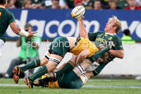 Schalk Burger in action v Australia