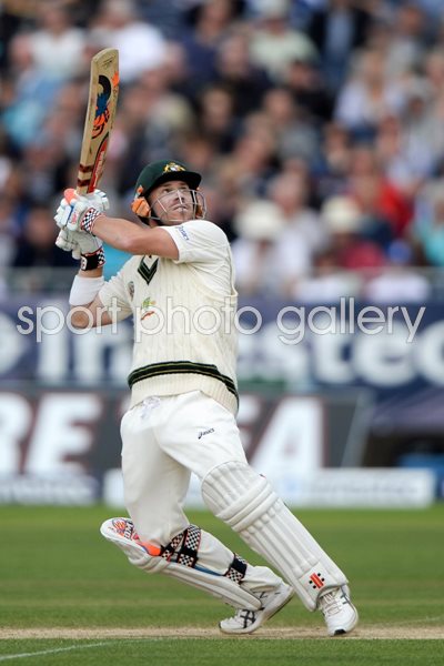 David Warner Australia bats 4th Ashes Test Durham 2013
