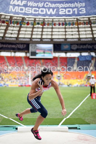 Katarina Johnson-Thompson Heptathlon Shot Put Moscow 2013
