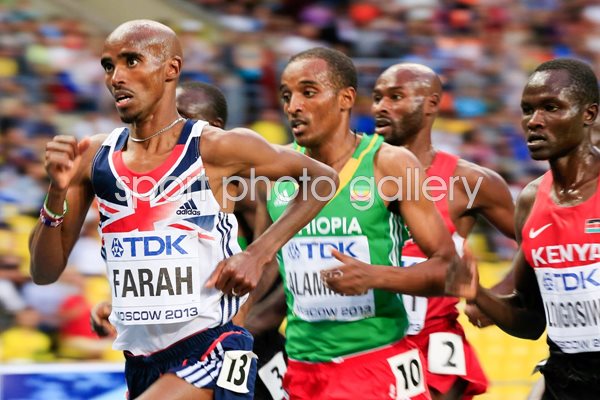 Mo Farah wins Gold 5,000m Gold Worlds Moscow 2013