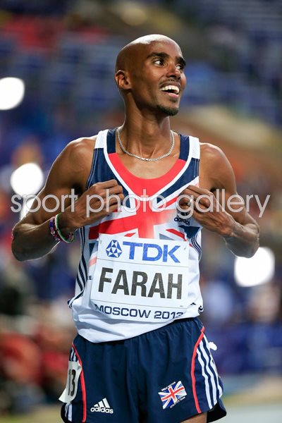 Mo Farah wins Gold 5,000m Gold Worlds Moscow 2013