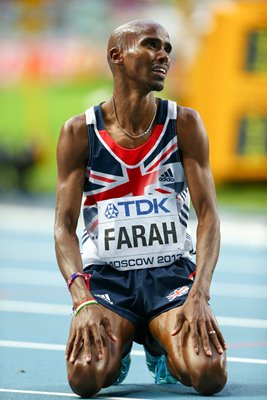 Mo Farah wins Gold 5,000m Gold Worlds Moscow 2013