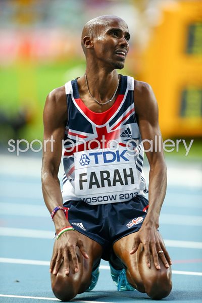 Mo Farah wins Gold 5,000m Gold Worlds Moscow 2013