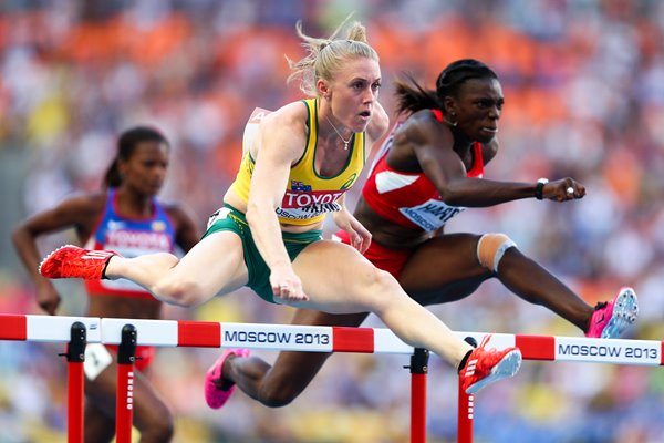 Sally Pearson & Dawn Harper Hurdles World Athletics Moscow 2013 