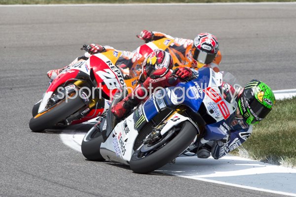 Jorge Lorenzo leads Dani Pedrosa Indianapolis Moto GP 2013